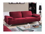 Vente-unique - Canapé 3 Places en Microfibre Polka - Rouge