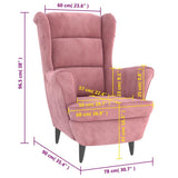 Bussandri Exclusive - Fauteuil velours rose