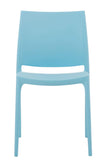 CLP Chaise D'Extérieur Empilable Maya en Plastique I Chaise De Balcon Résistante Aux UV I Chaise De Terrasse, Couleur:Bleu Clair