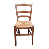 okaffarefatto Zimbardi Chaise en bois massif avec assise en paille de riz couleur noyer foncé