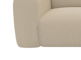 Vente-unique - Grand canapé d'angle Droit avec Dossier méridienne en Tissu texturé Beige POGNI de Maison Céphy