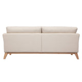 Miliboo Canapé scandinave déhoussable 3 Places en Tissu Beige et Bois Clair Oslo