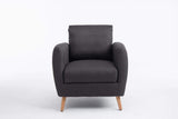 CLP Fauteuil de Salon Tilgard en Tissu I Fauteuil Confortable Rembourrée avec accoudoirs et Dossier Pieds en Bois Solide I Couleur : Gris foncé