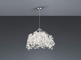 Suspension originale avec abat-jour en forme de feuilles, blanc, Ø 38 cm