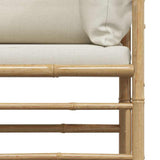 vidaXL Canapé de Jardin avec Coussins Fauteuil d'Extérieur Canapé de Patio Meuble de Terrasse Fauteuil de Jardin Blanc Crème Bambou