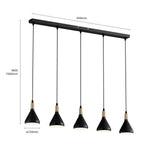 Lindby Suspension Arina à intensité variable (Moderne) en Noir Métal e. a. pour Salon & Salle manger (à 5 lampes, E14), Luminaire, Lampe Plafond, Luminaire Plafonnier, Suspendue
