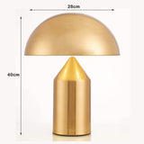 Lampe Champignon Moderne LED Lampe de Chevet Lampea Poser Protection Yeux Bureau Chambre Salon Hôtel Métallique 28x40CM,Gold