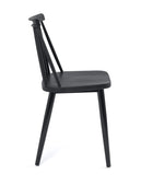 KAYELLES Lot de 2 chaises de Cuisine Noires bistrot café rétro à barreaux, Pieds métal Peint BAO (Noir)