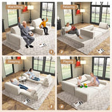 Canapé-lit convertible, modulaire moderne, siège profond, design pliable pour salon et chambre à coucher, pas de montage nécessaire, tissu en velours côtelé