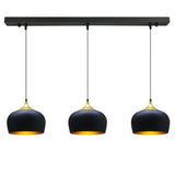 bamyum Lot de 3 Suspension Luminaire Moderne en Metal, Lustre Salle à Manger Ronde de 30 cm, Lustre Cuisine E27 en Métal, Plafonnier, Lampe pour Chambre, Salon, Couloir, Noir