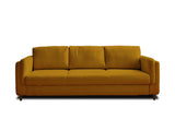 Lisa Design - Canapé Convertible Brooke en Velours - Canapé Lit - Sofa Jaune 3 Places - Salon