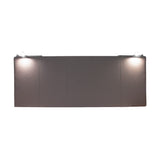 P17- Tête de Lit en Simili Cuir | 2 Lampes | Traitement: Rayures | Dimensions: 160 x 60 cm | Couleur: Elephant