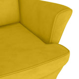 vidaXL Fauteuil à Oreilles avec Tabouret Chaise de Relaxation Siège de Salon Meuble de Salle de Séjour Maison Intérieur Jaune Moutarde Velours