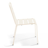 Oviala Palavas - Chaise de Jardin en métal Ivoire