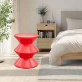 Qianly Tabouret de Canapé, Table de Chevet, Forme Unique, Tabouret D'appoint, Petite Table de Nuit, Siège à Langer pour La Décoration de La Chambre de Bé, Rouge, 3 Niveaux