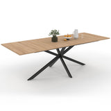 IDMarket - Table à Manger Extensible Rectangle Alix 8-12 Personnes Pied araignée Bois et Noir 200-240 cm
