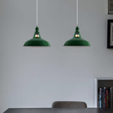 Métal Vintage Suspensions Luminaires Retro Plafonniers Luminaire Edison de Culot E27 Suspensions Eclairage de Plafond Suspensions Luminaires Lampe (Sans Ampoule, Vert)