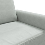 vidaXL Fauteuil, Siège avec Accoudoirs et Dossier Rembourrés, Canapé avec Coussin, Meuble de Salle de Séjour, Moderne, Gris Clair Velours