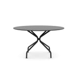 Mondo Viro Table ronde en métal peint "Springtime" de jardin moderne 130 x 130 cm 75 h (gris antique)
