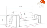 GREKPOL Sofa 240x105 cm - Canapé 3 Places Bouclé Côtelé - Beige Canapé Convertible 3 Places avec Dossier rembourré