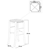 okAffareFatto di Zimbardi Costanza Tabouret en bois avec assise carrée paille h 67 cm en noyer clair pieds en sabre