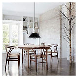 Agteruo Chaise Y (Chaise Wishbone) Chaise de Salle à Manger en Bois Massif de Style Milieu du siècle avec accoudoirs et siège en Chanvre (Bois de frêne - Noyer). (Espresso)