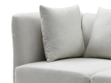 Vente-unique - Méridienne Gauche en Tissu crème NAPASA