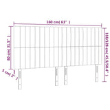 vidaXL Tête de Lit Meubles de Chambre à Coucher Accessoires de Lit Simple Têtes de Cadre de Lit Intérieur Gris Clair 160x5x118/128 cm Velours