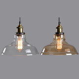 Esoes Verre Rétro Suspensions Luminaires Industrielle Vintage Plafonniers Lustre Edison Culot E27 Eclairage de Plafond Lampe Suspensions (Ampoule Non inclut) (Transparent)