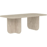 HOMIFAB Table Basse rectangulaire Effet Travertin 120 cm - Ivy