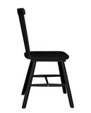 KAYELLES Lot de 2 Chaises à Barreaux Style Windsor Bistrot Vintage en Bois Massif d’Hévéa Mona Noir