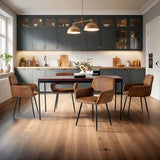 FurnitureR Table de salle à manger, table de cuisine en bois vintage, cadre en métal, table de cuisine rectangulaire avec pieds réglables pour salle à manger, salon, 150 x 75 x 75 cm, bureau marron et