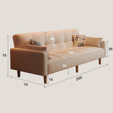 Canapé-lit Multifonctionnel en Coton et Lin, Style Moderne du Milieu siècle, for Salon ou Chambre(D,1.4m)