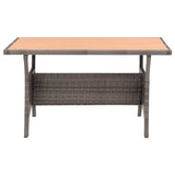vidaXL Table de Jardin Table de Salle à Manger de Patio Meuble de Repas de Terrasse Table à Dîner d'Extérieur Gris 120x70x66 cm Résine Tressée