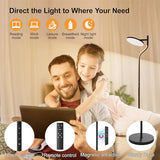 Nulmvic Lampadaire LED Salon Dimmable - 36W Lampe Sur Pied avec 4 Couleurs Variation Continue Lampadaire LED Moderne avec Télécommande et Commande Tactile pour Salon Chambre et Bureau