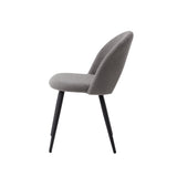 JZGORC Lot de 4 Chaise de Salle à Manger, Chaise de Salle à Manger Teddy en Velours Doux, Chaise de Cuisine avec Siège Moelleux et Accoudoirs, Pieds en Métal - Gris
