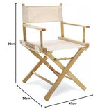 ArredaSi Regista P Chaise de metteur en scène en bois naturel et tissu écru