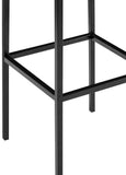 CLP Lot de 2 Tabourets De Bar Montréal avec Revêtement en Tissu I Chaise Haute avec Piétement en Métal Repose-Pied I Hauteur D'Assise 80 cm, Couleur:Gris foncé, Couleur du Cadre:Noir