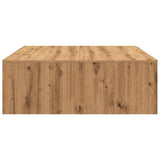 vidaXL Table Basse chêne Artisanal 100x100x35 cm Bois d'ingénierie, Table latérale, Table de Salon, Table d'accent, Bout de canapé, Table Centrale