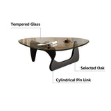 JATIBOSH Table basse en verre trempé, assemblage facile, petite table basse, meubles, table de salle à manger, table d'extrémité de canapé étroite, chambre à coucher, bureau, table d'appoint pour