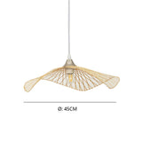 Lampe de salle à manger Rotin Lumière pendante Asie du sud est Style Bambou Lampe suspendue Rétro Casquette Lampe à suspension Hauteur réglable Lustre E27 Pour Chambre Table à manger Salon ø45cm