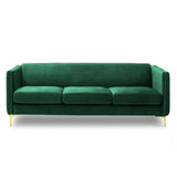 Mobilier-Deco Romance - Canapé capitonné 3 Places en Velours Vert
