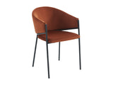 Vente-unique - Lot de 2 chaises avec accoudoirs en Velours et métal Noir - Terracotta - ORDIDA - Salle à Manger