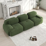 HUIVEYA Canapé Modulable Trois Places avec Accoudoirs Extra-Larges,Coussins d’Assise Haute Résilience 32D,Conception Ergonomique,Aucun Assemblage Requis (Green)