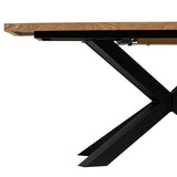 Atmosphera - Table à Manger Extensible Olaf 10 Personnes, 180/220 cm, Effet Bois et Pieds Métal Noir - pour Salon, Salle à Manger
