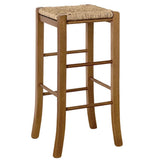 okAffareFatto di Zimbardi Costanza Tabouret en bois avec assise carrée paille h 67 cm en noyer clair pieds en sabre