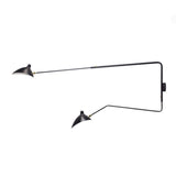CXYWBD Appliques Rétro Loft Industrial Wall Lights Serge Mouille V-Option Lampes French Designer Rotation Fumeuses murales for décoration de la Maison Size Black 120 cm
