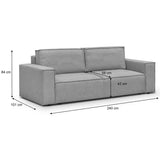 HOMIFAB Canapé Convertible 3 Places avec Coffre de Rangement en Tissu Gris chiné - Harper