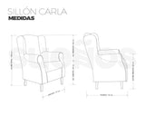 Sueños ZZZ Carla Fauteuil à oreilles tapissé en tissu anti-taches Couleur moutarde 104 x 77 x 75 cm Idéal pour lire, regarder la télévision ou allaiter