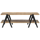 vidaXL Table Basse Bois de Récupération Massif Table d'Appoint Table de Canapé Table de Salon Etagère de Rangement Salle de Séjour Maison